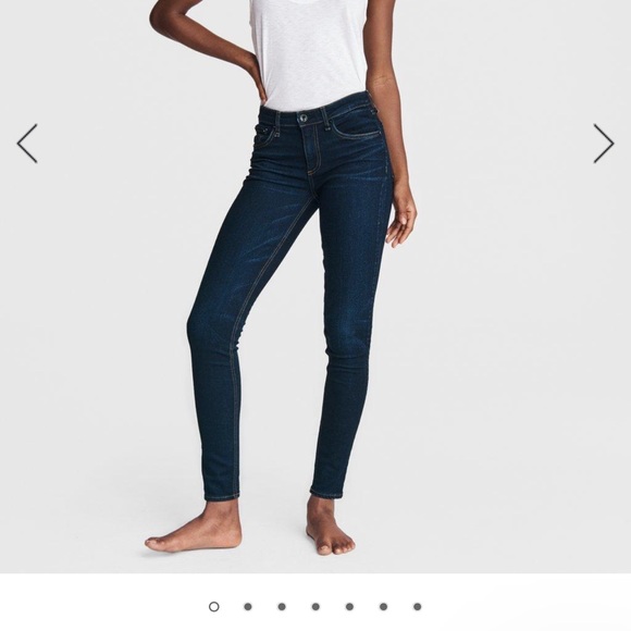 Rag & bone mid-rise skinny indigo jeans size 28 - Picture 7 of 9